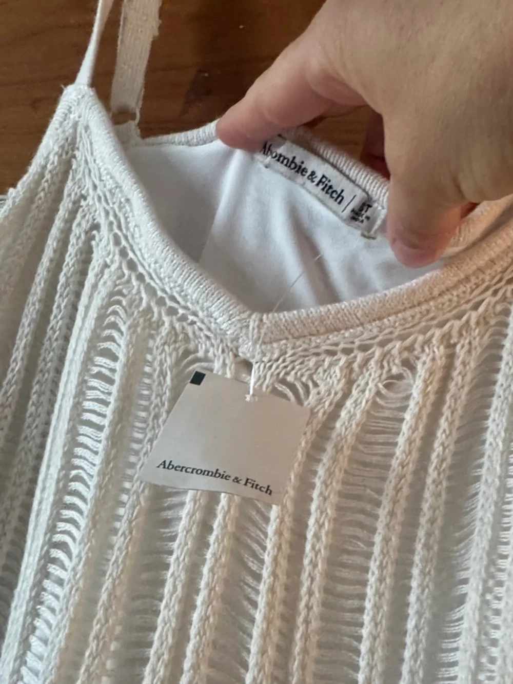 Abercrombie & Fitch Cream Maxi Dress with Black Stripes